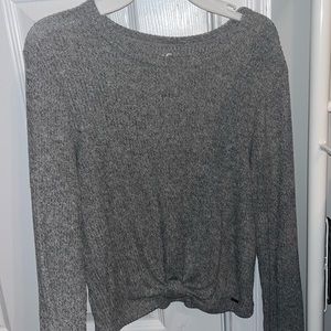 Gray Hollister sweater-knit shirt size medium, but fits a little smaller